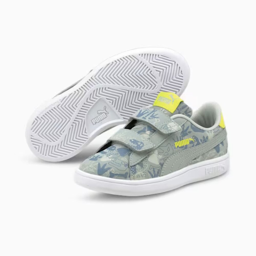 NEW Puma Kid Smash V2 Archaeological Quarry Active Adjustable Two Strap Sneaker